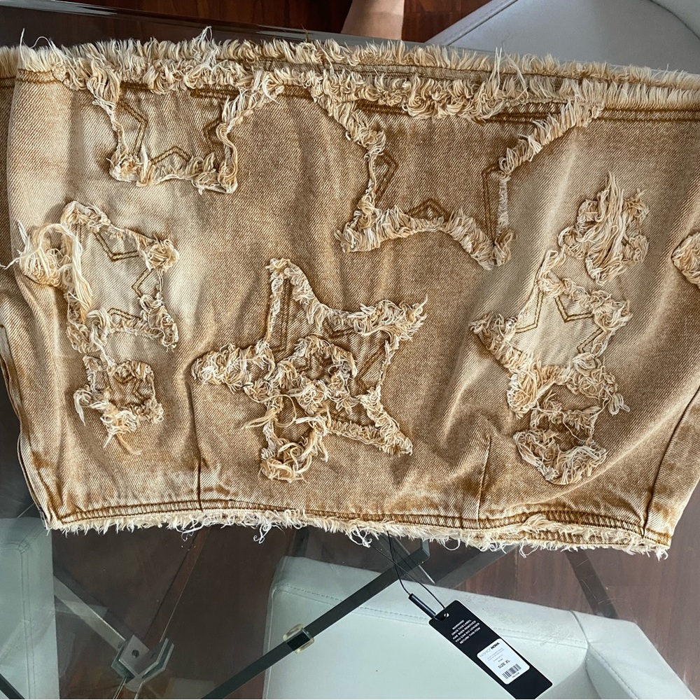 Fashion Nova Tan High Low Skirt